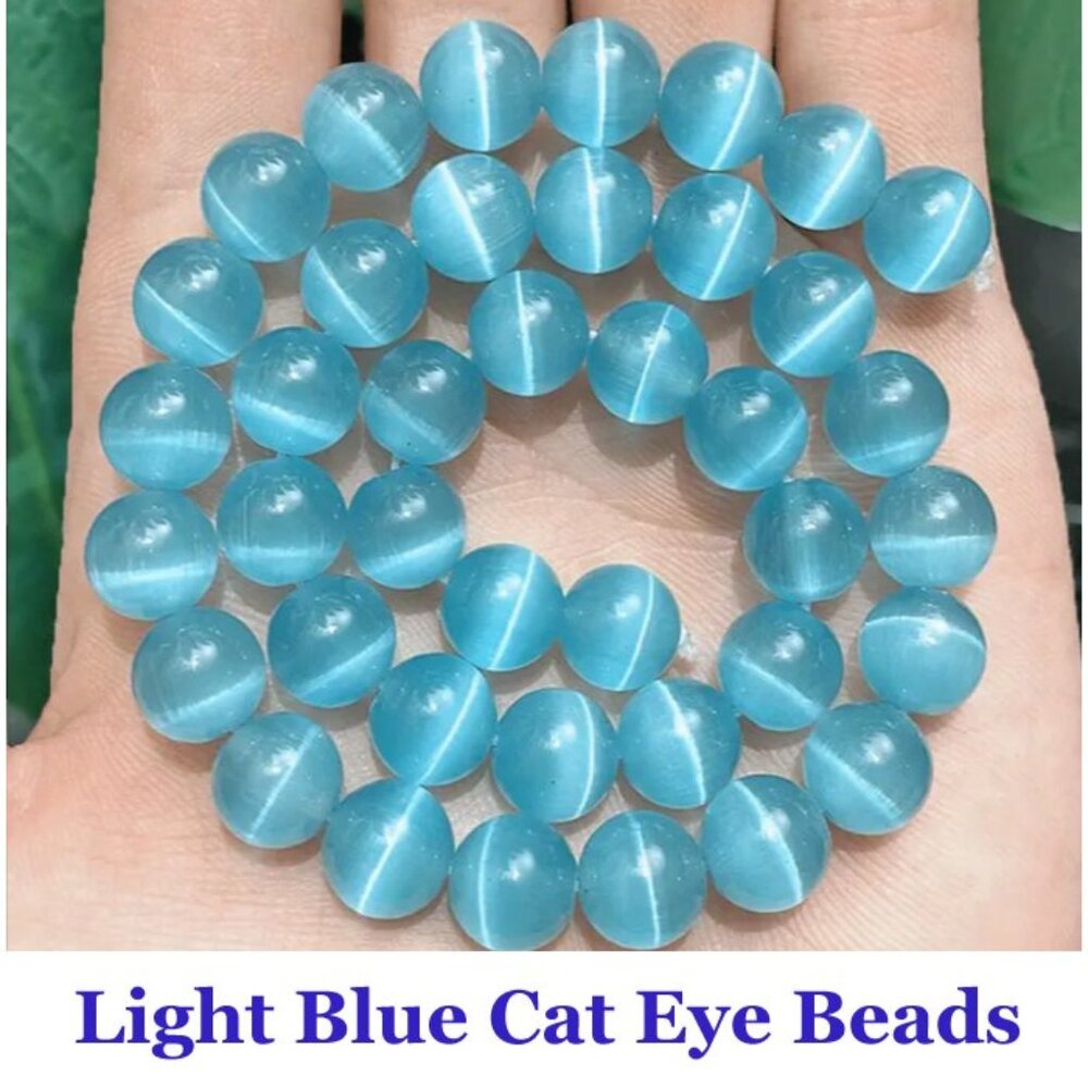 Light Blue Cat Eye Beads